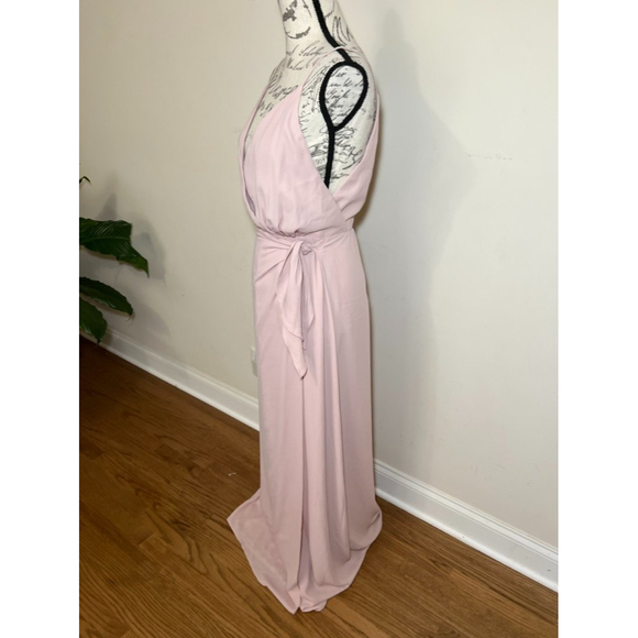 NEW WAYF Blush Pink Wrap Long Maxi Dress Sz S - Picture 3 of 12